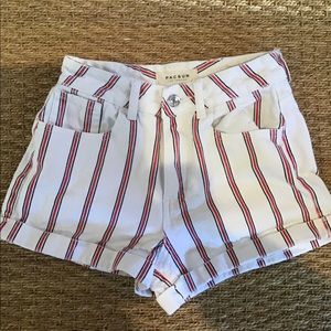 PacSun White Striped Mom Shorts